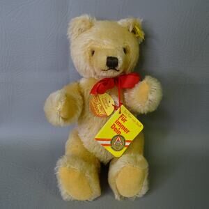 STEIFF 1968 ORIGINAL TEDDYBAER TEDDYBEAR 26CM 10 INCHES VELVET PAWS TAGS